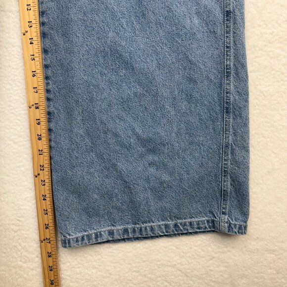 ALOHAS Lola Blue Denim Strapless Wide Leg Jumpsuit Boho Casual Beachy Size L - Picture 10 of 13